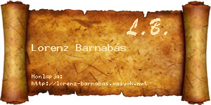 Lorenz Barnabás névjegykártya